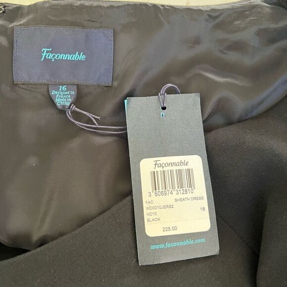 Faconnable black sheath dress size 16 NWT - Picture 4 of 8
